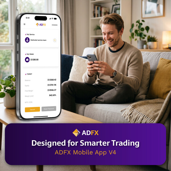 ADFX第四代移动端App为客户提供便捷的账户管理与客户服务体验。